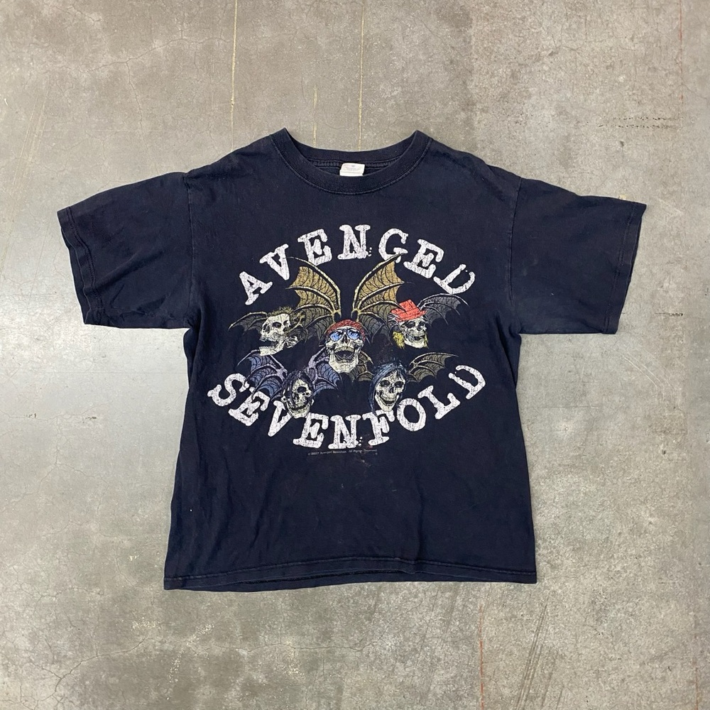 Avenged Sevenfold Band Graphic Tour T Shirt‎ Black Mens M